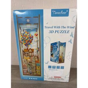 Tonecheer DIY Book Nook Kit Travel With The Wind 3D Puzzle LED Light 143pc